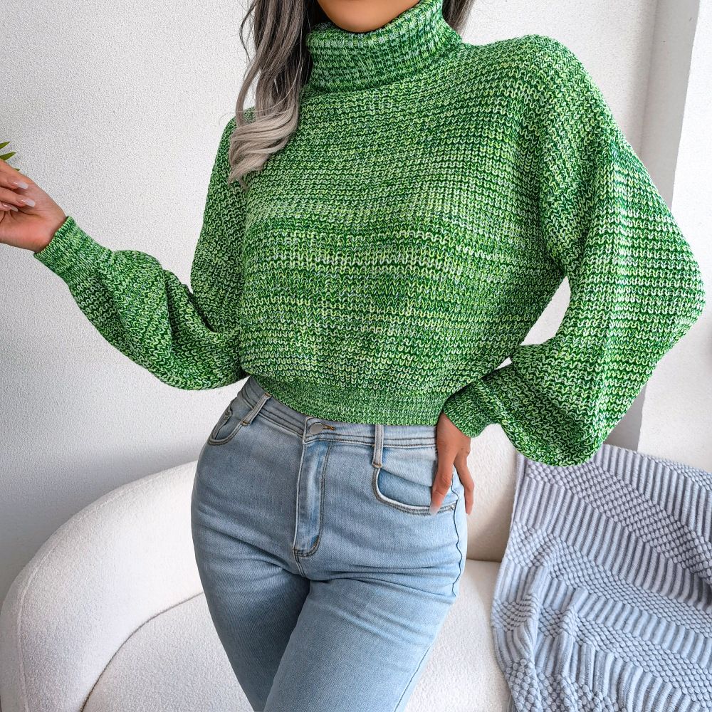 fashion women sweaters customized oversized pullover knitwear Turtleneck women's loose sweater