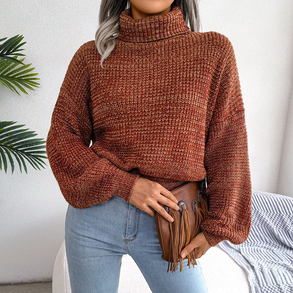 fashion women sweaters customized oversized pullover knitwear Turtleneck women's loose sweater