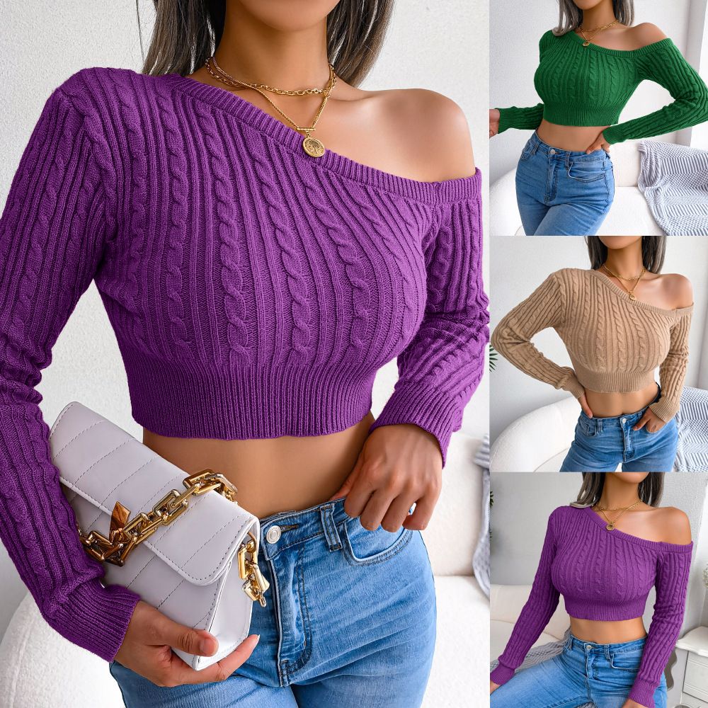 Women's Yoga Sweaters Winter Sublimation Thrift Custom Knitted Winter Woolen Fall Sweaters Cropped Sweater Women