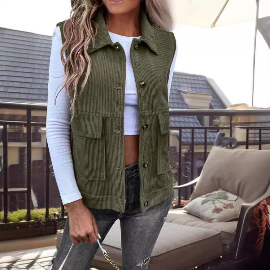 Hot Sale Custom Women's Oversized Denim Vest Vintage Distressed Button Down Sleeveless Jean Vest Jackets