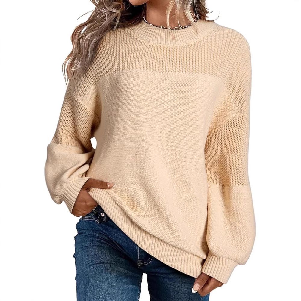 Sweater women's autumn and winter sweater loose solid color plus-size women's wear
