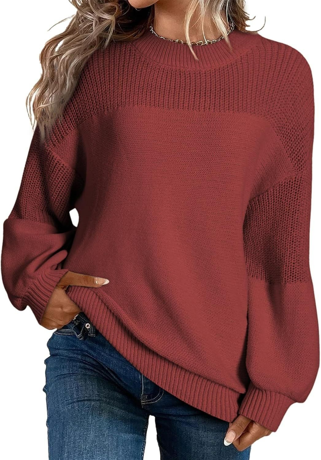 Sweater women's autumn and winter sweater loose solid color plus-size women's wear