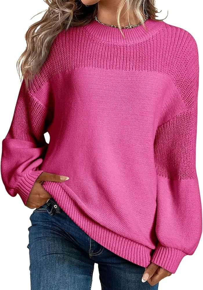 Sweater women's autumn and winter sweater loose solid color plus-size women's wear