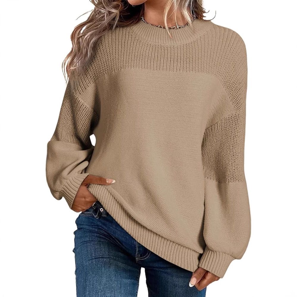 Sweater women's autumn and winter sweater loose solid color plus-size women's wear
