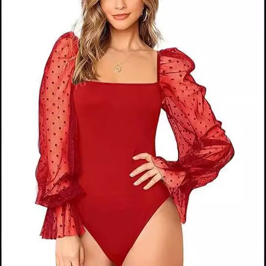 Women Body Suit Tummy Control Shapewear Bodysuit Square Neck Slimming Shapewear Tops Long Sleeve Going Out Outfits