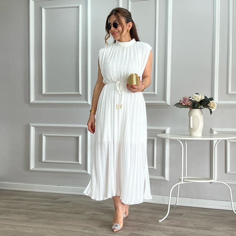 nice quality square neck French style women's dresses sleeveless elegant casual dress women's clothing