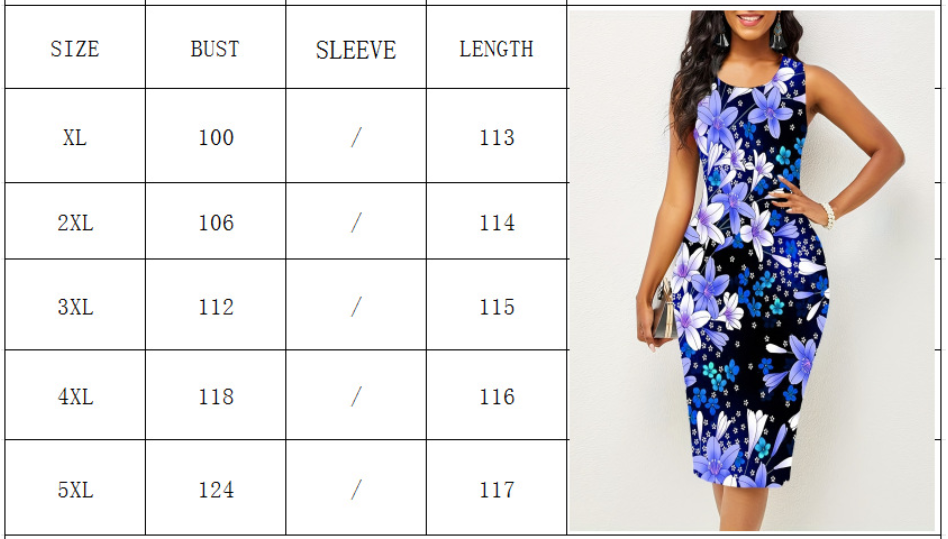 Summer Lady Casual Beach Dresses Cross-border Party Round-neck Sleeveless Dress, Fashionable Printed Multi-color Evening Dress Maxi Dress Sleeveless Plus Size Loose A-line Dress