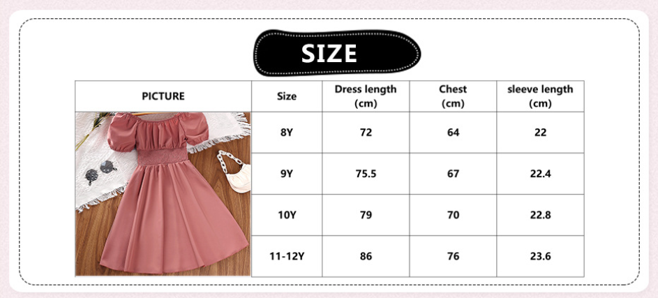 Clothing Dresses Boutique Girls' DressTeenage Children's Clothing Summer Short-Sleeved Large Princess Skirt Girls' Dresses Cute Party Dresses for Girls Elegant and Fashionable for Special Occasions