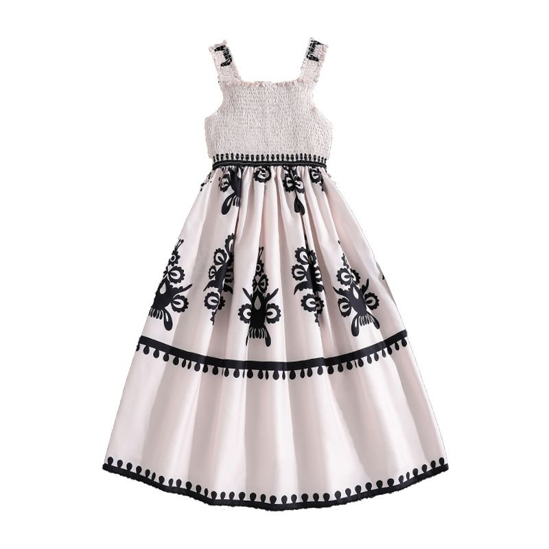 8-12 Years Big Children Clothes Kids Summer Floral Print Sling Dress Teen Girl Dresses Kids Clothing for Party Birthday