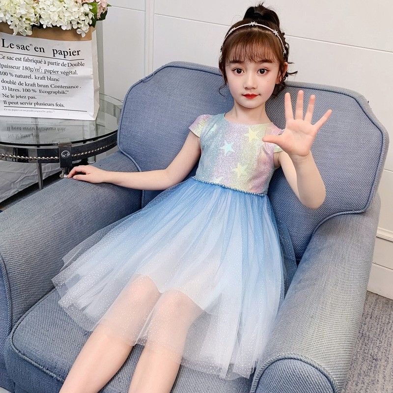 Girls Summer Dress Cartoon Pattern Knee-Length Sweet Style Princess Design Cotton Children's Clothing Summer Floral Print Sling Dress Teen Girl Dresses Kids Clothing for Party Birthday