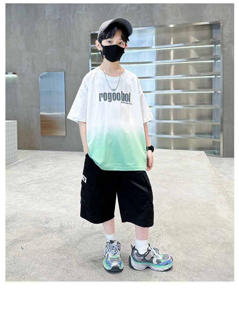 Sarah Kids Clothes Boys Summer T-Shirt and Shorts Set for 3-12 Years Children Clothing Set Casual Boys' Summer Outfit Set 2pcs Outwear Suits Casual Teenager Boys Clothes Sets Kid Clothes,Boy Clothes