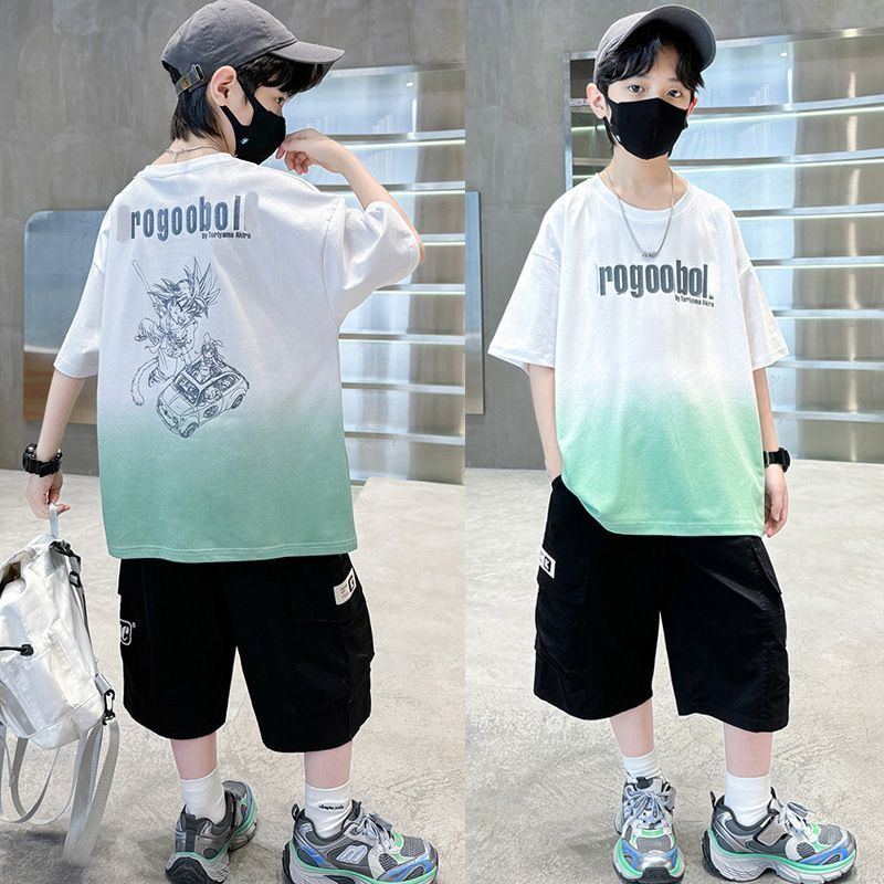 Sarah Kids Clothes Boys Summer T-Shirt and Shorts Set for 3-12 Years Children Clothing Set Casual Boys' Summer Outfit Set 2pcs Outwear Suits Casual Teenager Boys Clothes Sets Kid Clothes,Boy Clothes