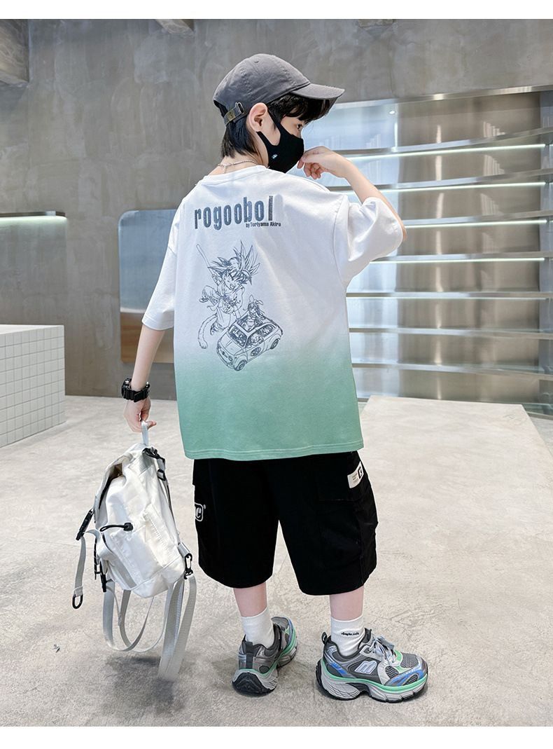 Sarah Kids Clothes Boys Summer T-Shirt and Shorts Set for 3-12 Years Children Clothing Set Casual Boys' Summer Outfit Set 2pcs Outwear Suits Casual Teenager Boys Clothes Sets Kid Clothes,Boy Clothes