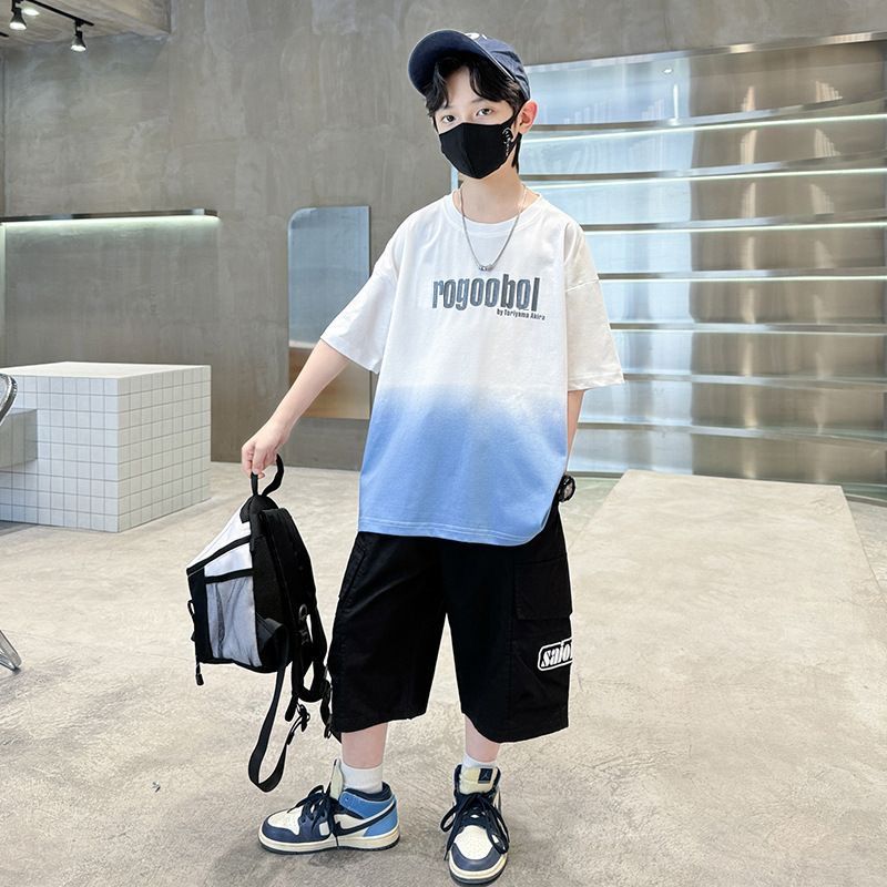 Sarah Kids Clothes Boys Summer T-Shirt and Shorts Set for 3-12 Years Children Clothing Set Casual Boys' Summer Outfit Set 2pcs Outwear Suits Casual Teenager Boys Clothes Sets Kid Clothes,Boy Clothes