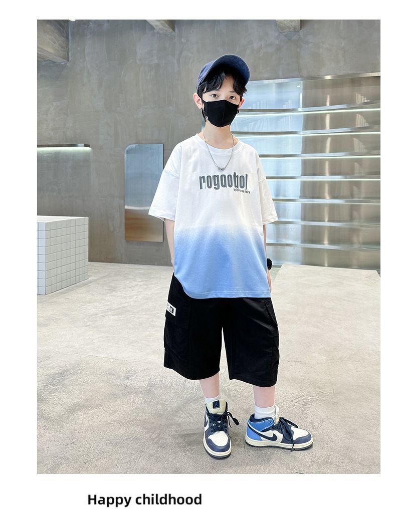 Sarah Kids Clothes Boys Summer T-Shirt and Shorts Set for 3-12 Years Children Clothing Set Casual Boys' Summer Outfit Set 2pcs Outwear Suits Casual Teenager Boys Clothes Sets Kid Clothes,Boy Clothes