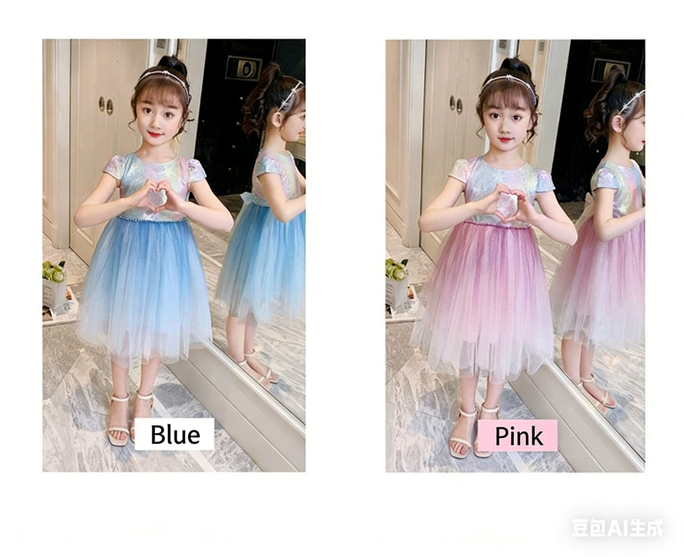 Girls Summer Dress Cartoon Pattern Knee-Length Sweet Style Princess Design Cotton Children's Clothing Summer Floral Print Sling Dress Teen Girl Dresses Kids Clothing for Party Birthday