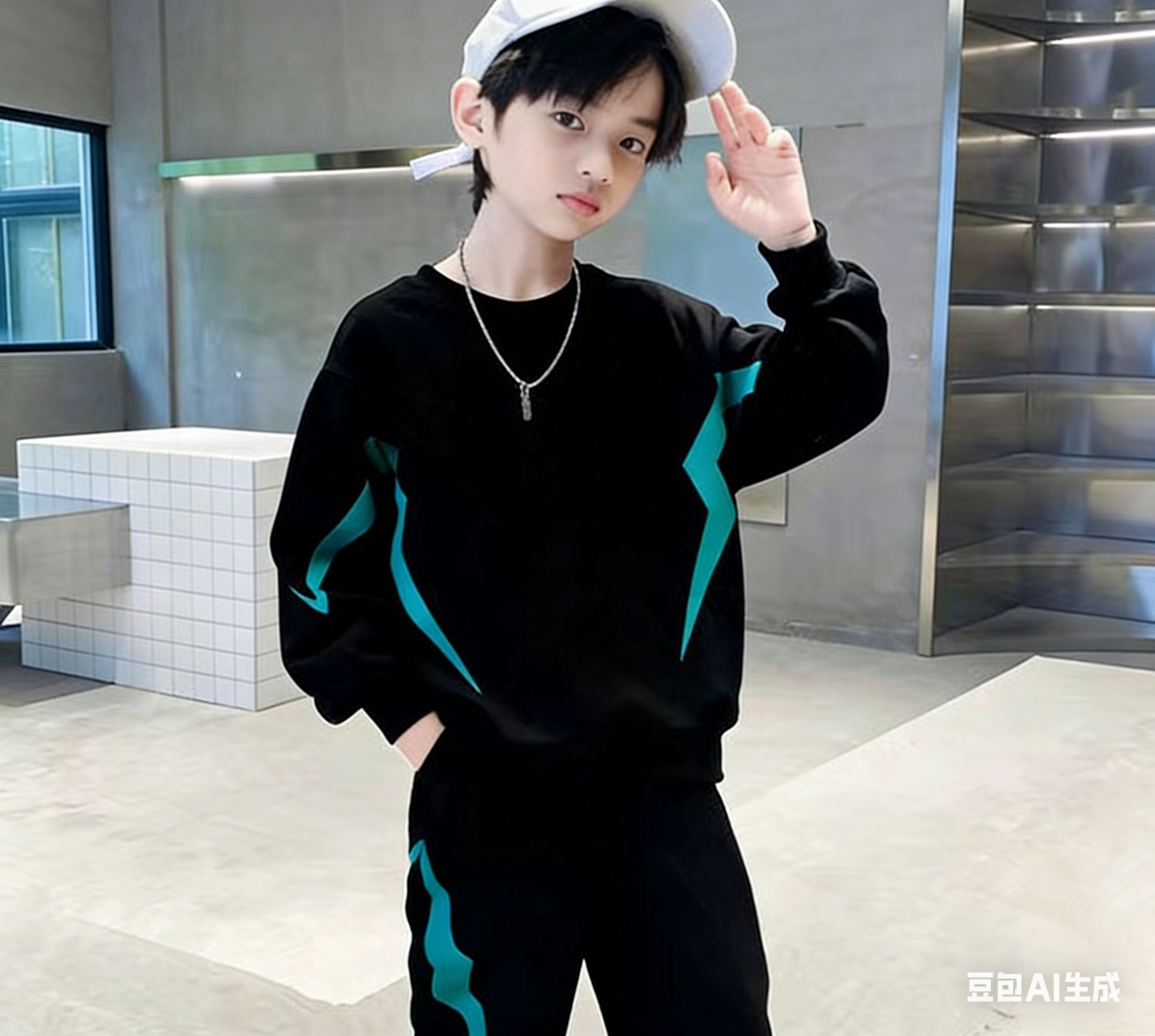 Sarah Fall/Winter Boys Casual Clothing Set Handsome Leisure Suit Printed Vests Pants Sports Two-Piece Polyester Sports Fashionable Boys Handsome Children Clothes Kid Clothes,Boy Clothes