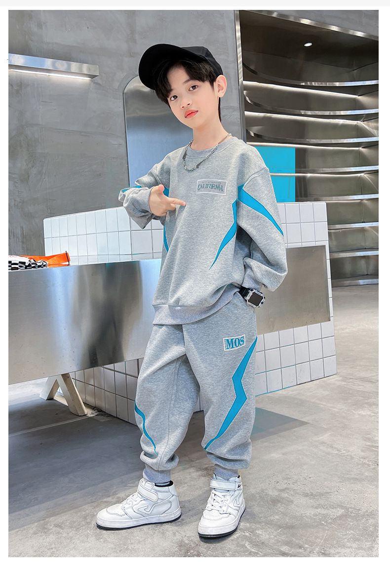 Sarah Fall/Winter Boys Casual Clothing Set Handsome Leisure Suit Printed Vests Pants Sports Two-Piece Polyester Sports Fashionable Boys Handsome Children Clothes Kid Clothes,Boy Clothes