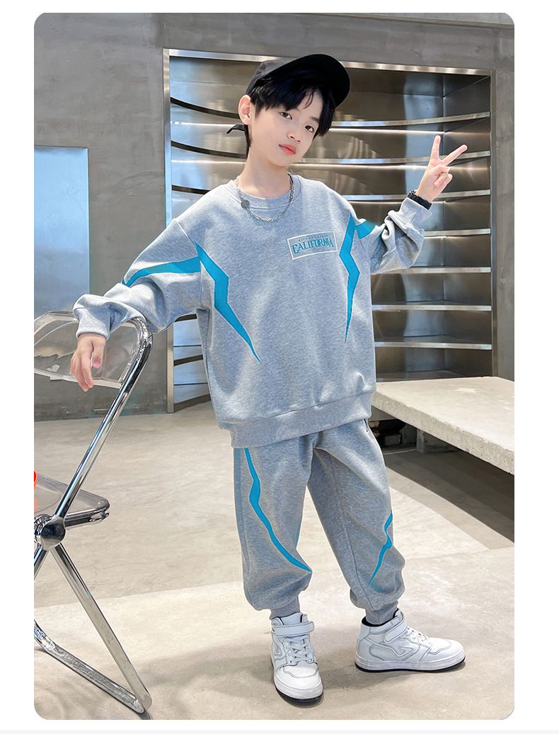Sarah Fall/Winter Boys Casual Clothing Set Handsome Leisure Suit Printed Vests Pants Sports Two-Piece Polyester Sports Fashionable Boys Handsome Children Clothes Kid Clothes,Boy Clothes