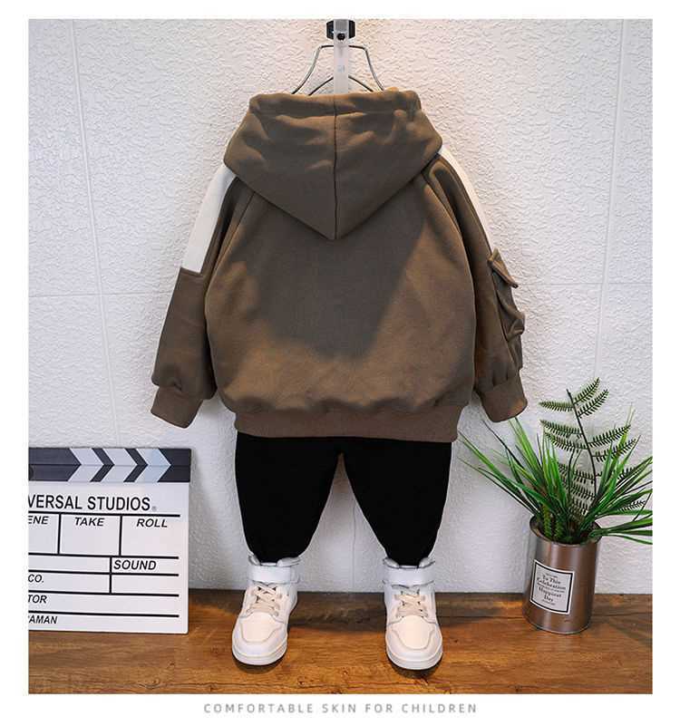 Baby's Boys Casual Pullover Hoodie Winter Long Sleeve Oversize Printed Cotton Breathable Windproof Sweatshirt T-shirts Sportswear Hoodies（Only Have Hoodie, No have pants）