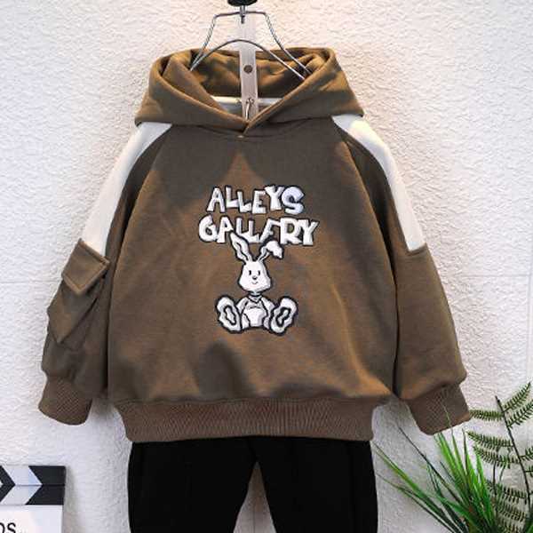 Baby's Boys Casual Pullover Hoodie Winter Long Sleeve Oversize Printed Cotton Breathable Windproof Sweatshirt T-shirts Sportswear Hoodies（Only Have Hoodie, No have pants）