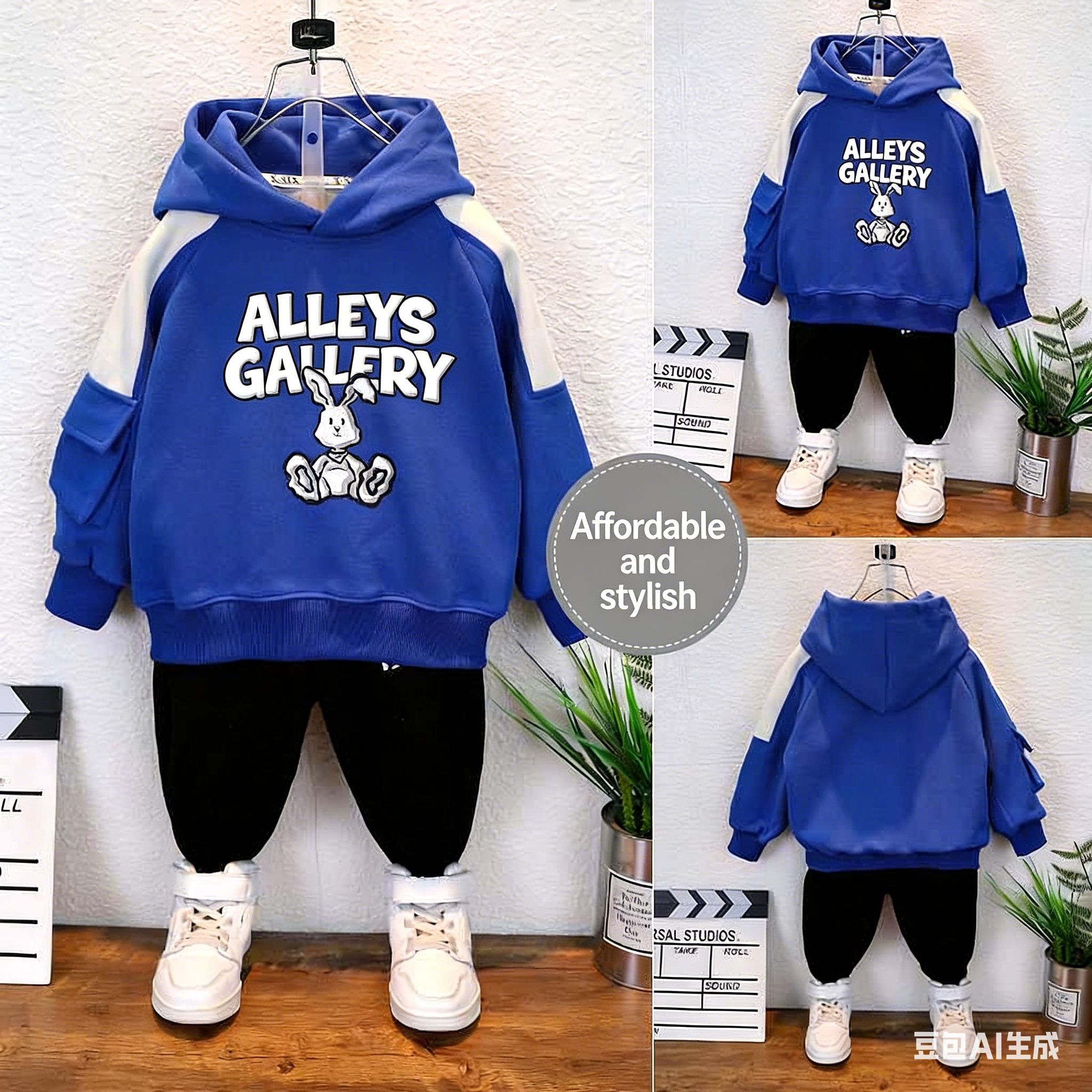 Baby's Boys Casual Pullover Hoodie Winter Long Sleeve Oversize Printed Cotton Breathable Windproof Sweatshirt T-shirts Sportswear Hoodies（Only Have Hoodie, No have pants）