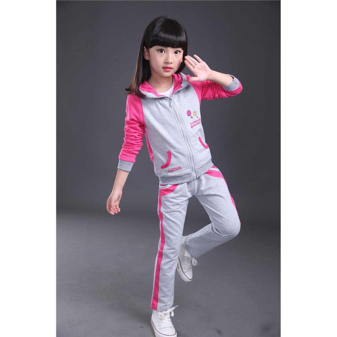 Kids Tracksuit for Boys Solid Pattern Jogger Sets with Zipper Outdoor Baby Clothes Swagger Crafts Children Girls Clothing Set Two Piece Suit Kids Clothes Pantsuits Casual Outfit