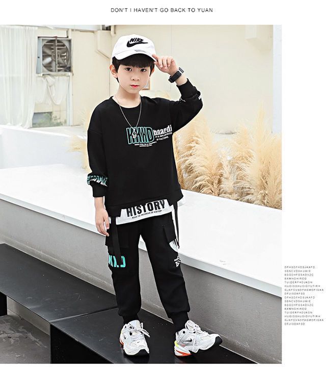 Sarah Fall/Winter Boys Casual Clothing Set Handsome Leisure Suit Printed Vests Pants Sports Two-Piece Polyester Sports Fashionable Boys Handsome Children Clothes,kid clothes,boy clothes