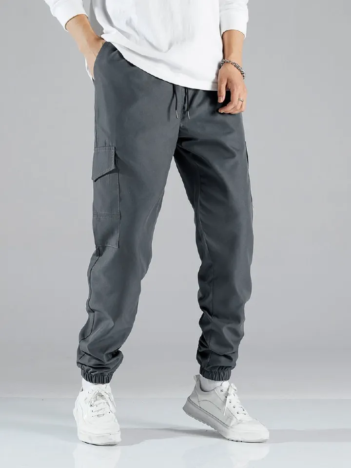 Trade Assurance Hip Hop Knitted, 100 Cotton Chino Pants Man Premium Printed Relaxed Streetwear Sweat Trousers Jeans
