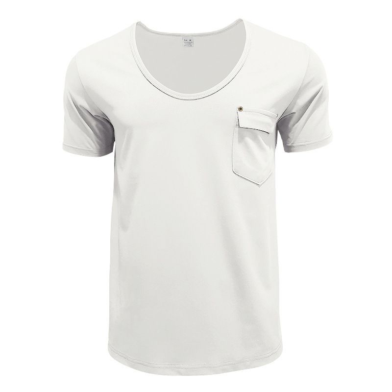 Custom Logo 260 Gsm Oversized Tshirt Heavyweigh Men Cotton Pocket White T-shirt
