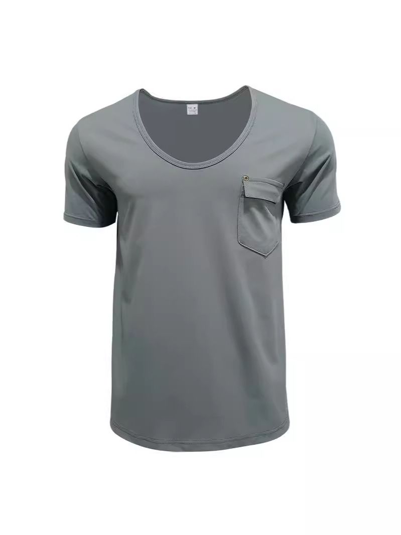Custom Logo 260 Gsm Oversized Tshirt Heavyweigh Men Cotton Pocket White T-shirt