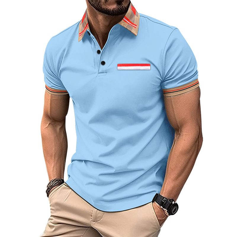 Breathable Thick Collar New Summer Casual plain golf Oversize T-shirts Men's White Short Sleeves T Shirt