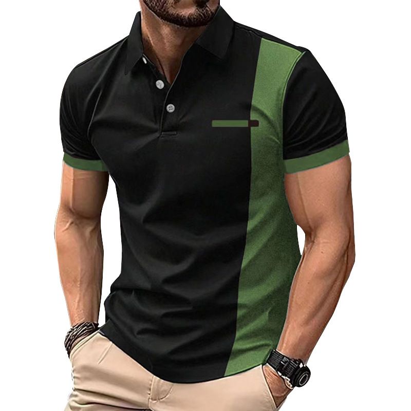 Summer New Sports Polo Shirt Fashion Golf Print Short Sleeve Anti-Wrinkle Fabric Lapel Style Men's Polo T-Shirts