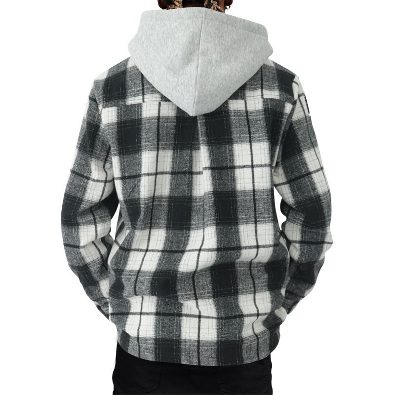 new style Manufacturer men fleece hoodie lined thermal men's flannel jackets plaid shirts long sleeve warm comfort Shirts