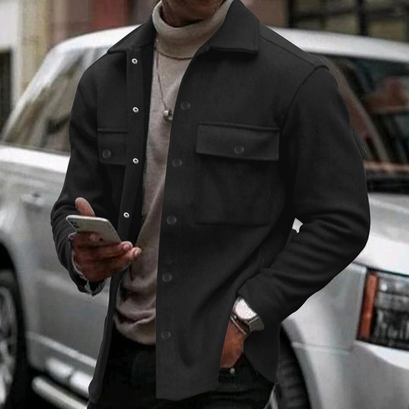 Men's fleece jacket Amazon single breasted lapel casual jacket for men Jackets & Coats
