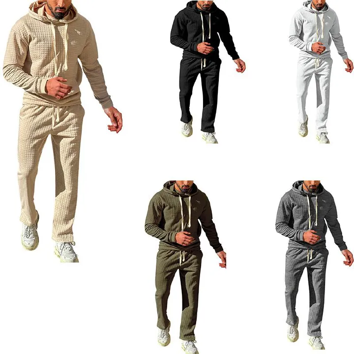 new design hoodies and sweat pants set for men sweat pants and hoodie set casual sweat pants set Two-Piece Outfits