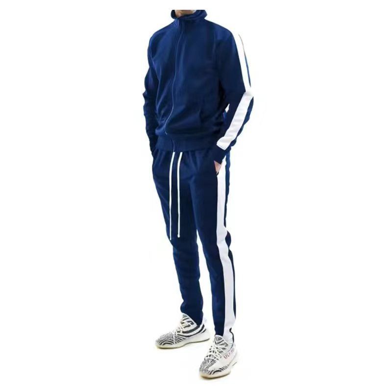 High Quality Custom Side Stripes Unisex Sports Sweatsuit 2 Piece Jogger Set Patchwork Track Suit Training Tracksuit For Men  Two-Piece Outfits