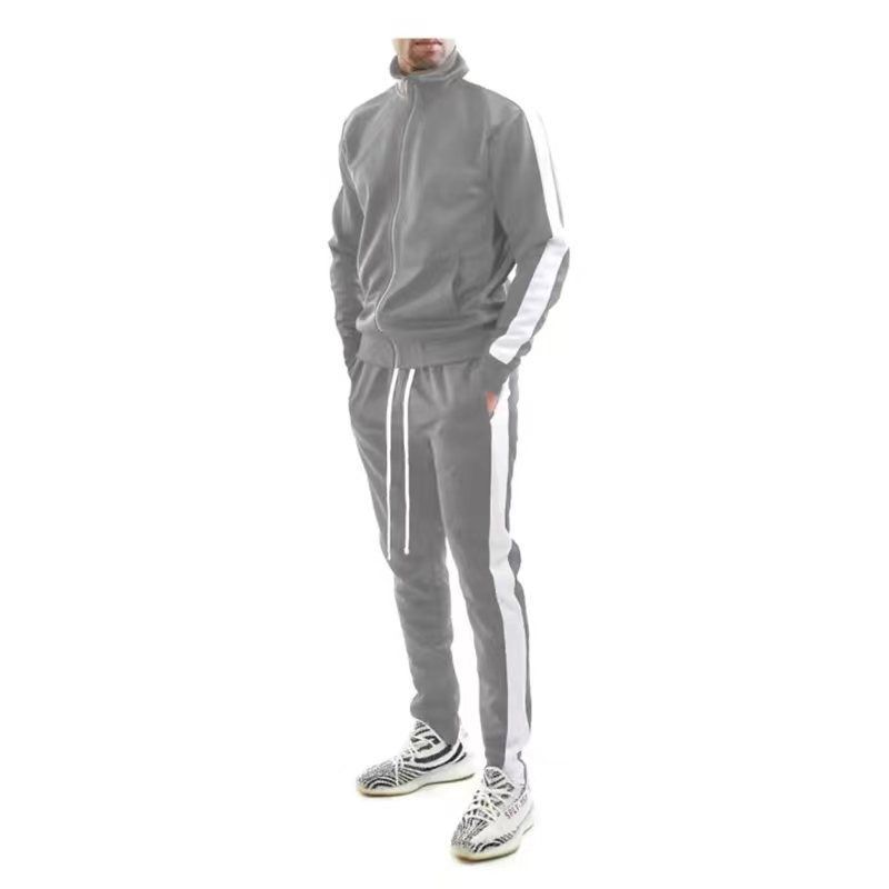 High Quality Custom Side Stripes Unisex Sports Sweatsuit 2 Piece Jogger Set Patchwork Track Suit Training Tracksuit For Men  Two-Piece Outfits