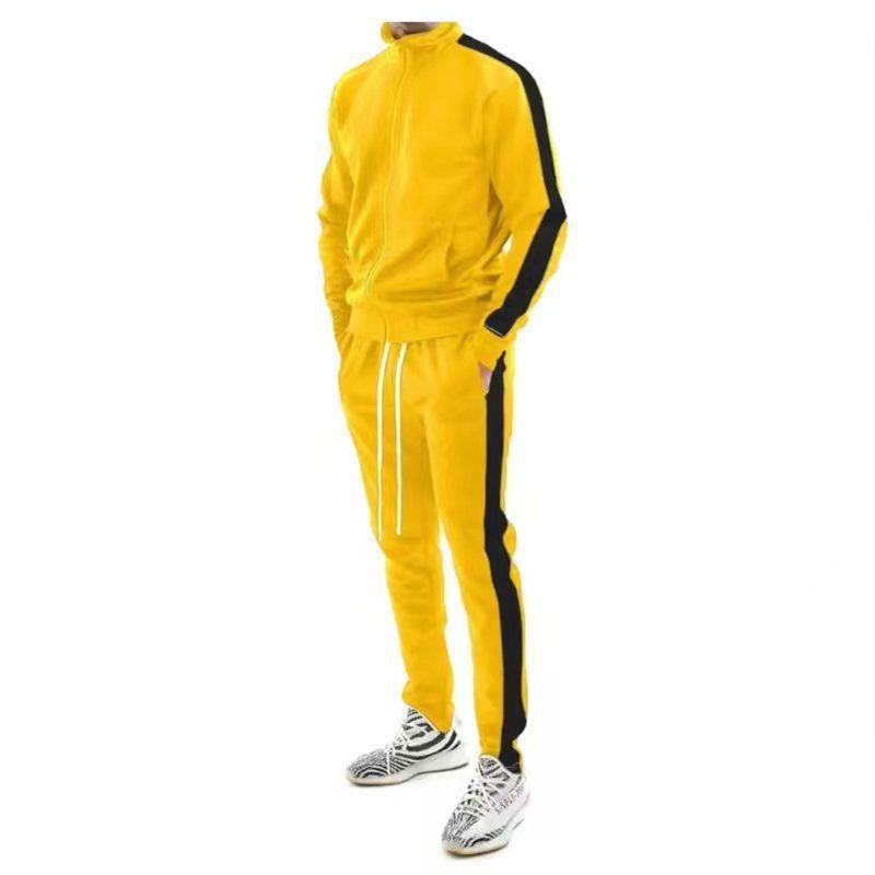 High Quality Custom Side Stripes Unisex Sports Sweatsuit 2 Piece Jogger Set Patchwork Track Suit Training Tracksuit For Men  Two-Piece Outfits