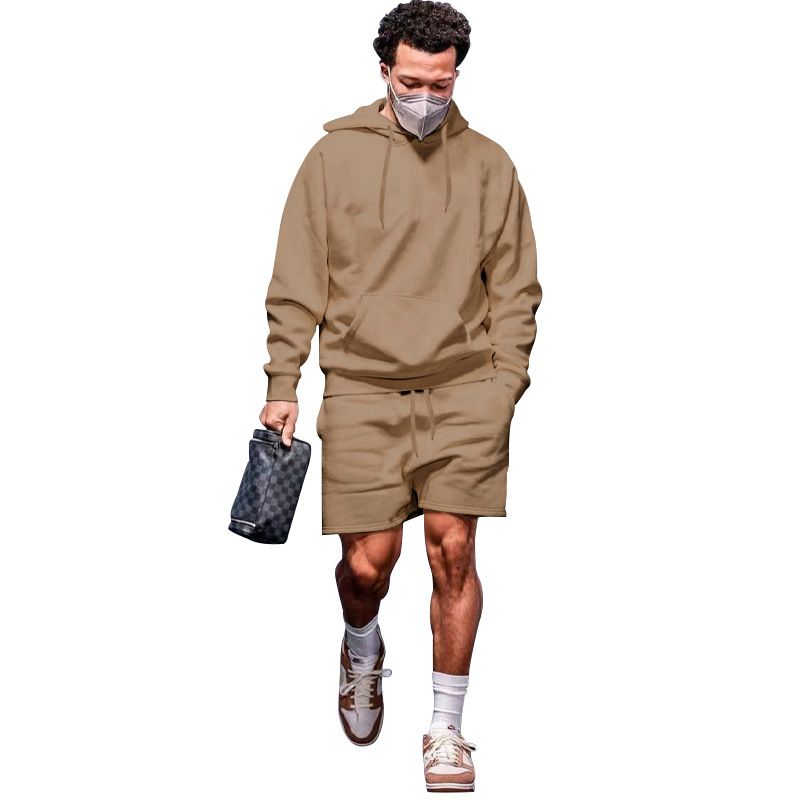 Custom Logo Printing Sport Hoodies Shorts Tracksuit Men Sportswear Blank Sweatshirt Sweatsuits 2 Piece Sets For Men Two-Piece Outfits