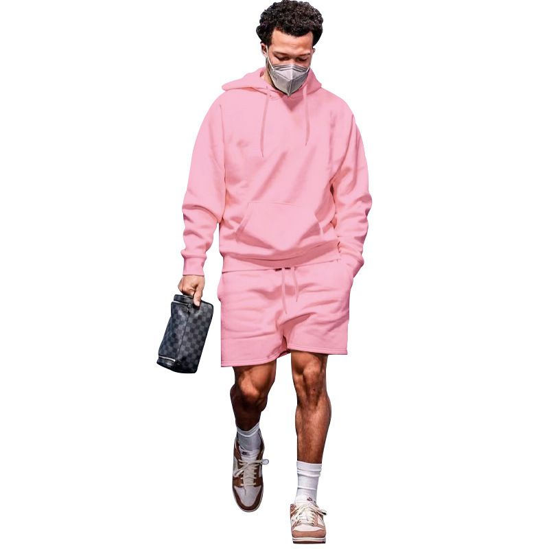 Custom Logo Printing Sport Hoodies Shorts Tracksuit Men Sportswear Blank Sweatshirt Sweatsuits 2 Piece Sets For Men Two-Piece Outfits