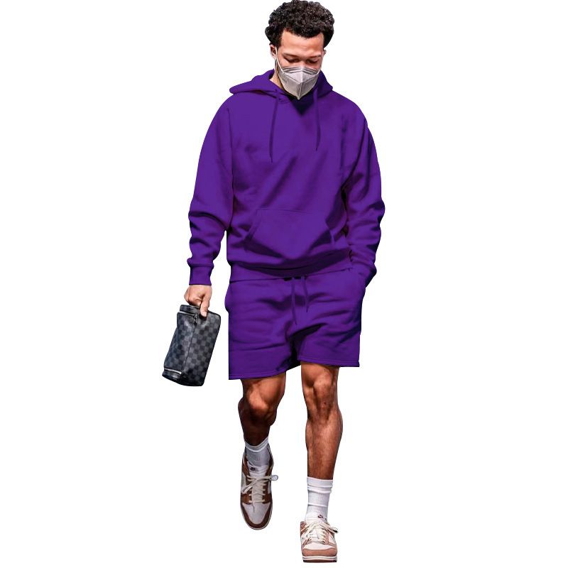 Custom Logo Printing Sport Hoodies Shorts Tracksuit Men Sportswear Blank Sweatshirt Sweatsuits 2 Piece Sets For Men Two-Piece Outfits