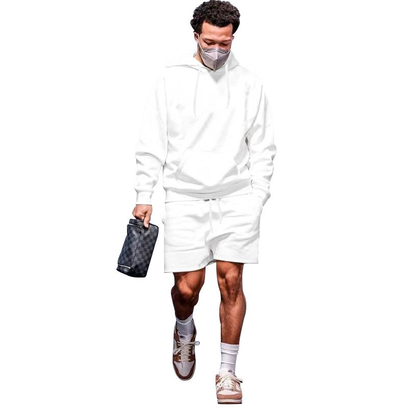 Custom Logo Printing Sport Hoodies Shorts Tracksuit Men Sportswear Blank Sweatshirt Sweatsuits 2 Piece Sets For Men Two-Piece Outfits