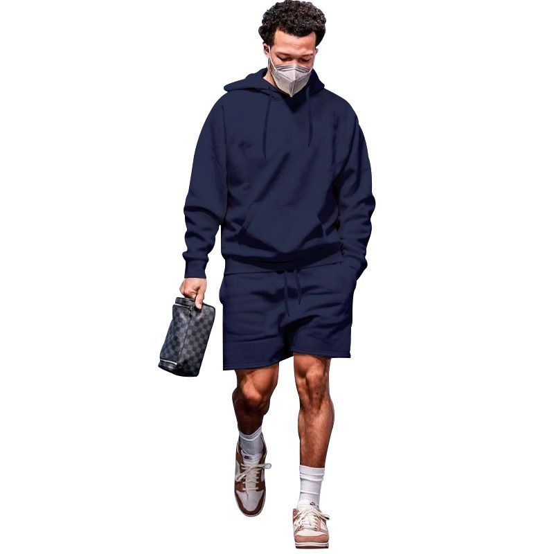 Custom Logo Printing Sport Hoodies Shorts Tracksuit Men Sportswear Blank Sweatshirt Sweatsuits 2 Piece Sets For Men Two-Piece Outfits