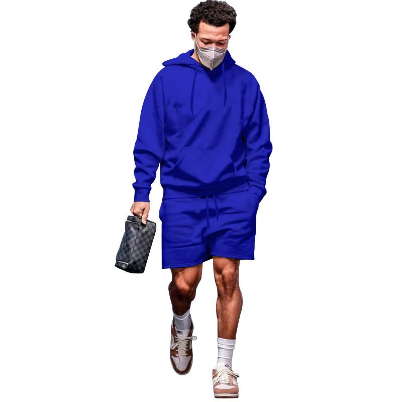 Custom Logo Printing Sport Hoodies Shorts Tracksuit Men Sportswear Blank Sweatshirt Sweatsuits 2 Piece Sets For Men Two-Piece Outfits