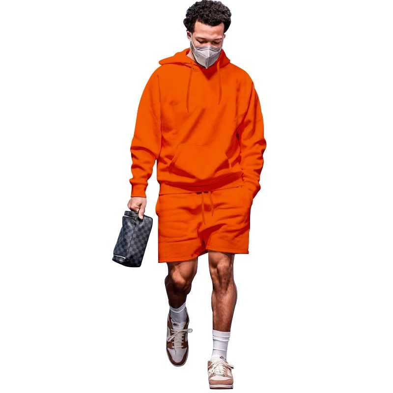 Custom Logo Printing Sport Hoodies Shorts Tracksuit Men Sportswear Blank Sweatshirt Sweatsuits 2 Piece Sets For Men Two-Piece Outfits