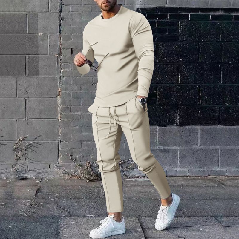 Fall And Winter Men Two Piece Sets Casual Tracksuit O Neck Long-sleeved Pullover Trousers Set for Men Streetwear Men's Clothing Two-Piece Outfits