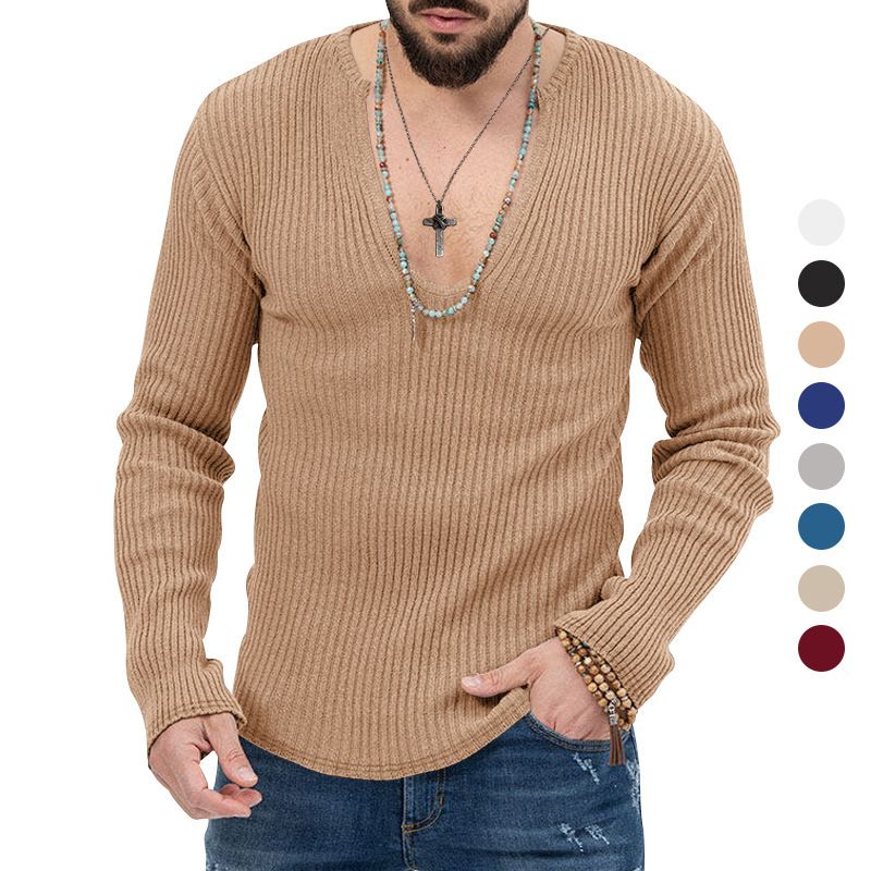 New Fashion Hot Sale High Quality Crew Neck Men Sweaters Knit Jumper 100% Cotton Wool Plain Top Pullover Breathable Sweater T-Shirts