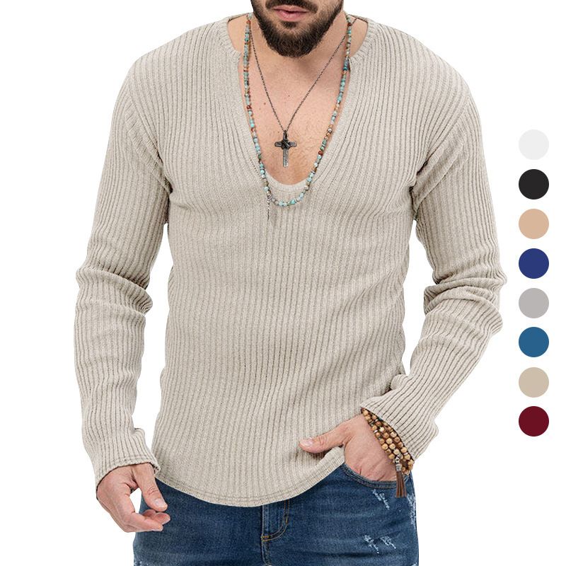 New Fashion Hot Sale High Quality Crew Neck Men Sweaters Knit Jumper 100% Cotton Wool Plain Top Pullover Breathable Sweater T-Shirts