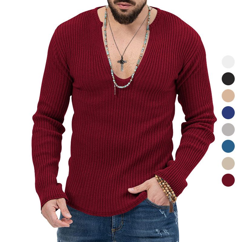 New Fashion Hot Sale High Quality Crew Neck Men Sweaters Knit Jumper 100% Cotton Wool Plain Top Pullover Breathable Sweater T-Shirts